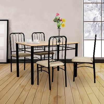 Picture of 4 Seat Dining Table Set - Brown (Black)