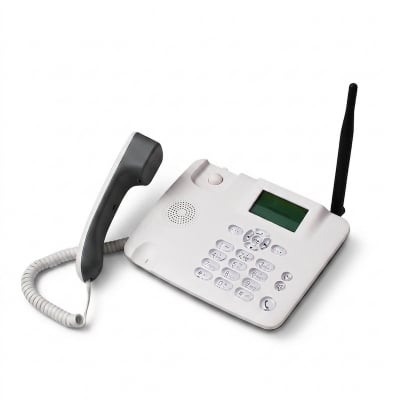 Picture of F317 4G LTE Desktop TelePhone with Dual SIM, Call Recording, SD Card, Sound, and AC/DC Power Support White 
