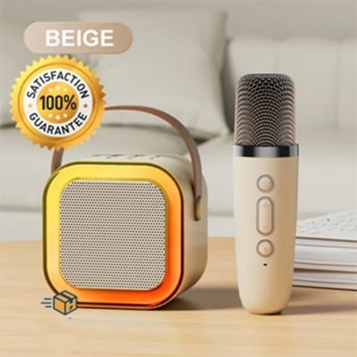 Picture of K12 Karaoke Machine Portable Bluetooth 5.3 PA Speaker With 1 Wireless Microphones Home Family Singing Children's Gifts Multicolor 