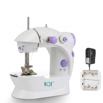 Picture of 8 in 1 Mini Sewing Machine - Dual Speed Portable Mini Electric Pedal Double Threads Rewind Swing Machine Multicolor 