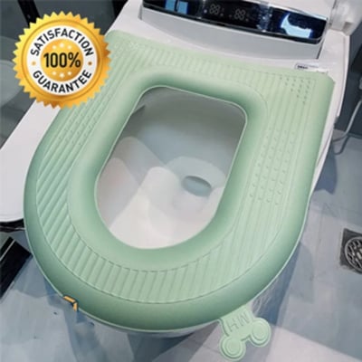 Picture of 2 Piece Waterproof toilet padded toilet bowl bathroom toilet seat cover mat 16 'x 12' 'Closetool matte seat case toilet lid accessories mat set Multicolor 