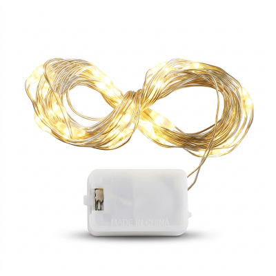 Picture of 2M 20Led Mini Micro Copper Wire Light Battery Operated Led Strip String Fairy Lights Multicolor 