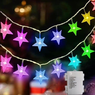 Picture of Star fairy light/little star fairy light/Star Shaped LED Light - Multi Color Decorative Light - Fairy Lights Multicolor 