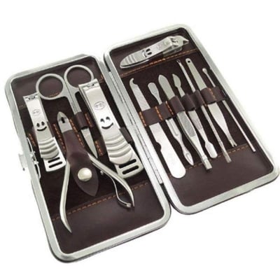 Picture of Manicure Pedicure Set Nail Clippers - 12 Piece Stainless Steel Manicure Kit - tools for nail Cutter Multicolor 