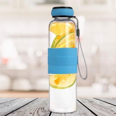 Picture of Borosilicate Glass Water Bottle, 500 ml, Transparent Water Multicolor 