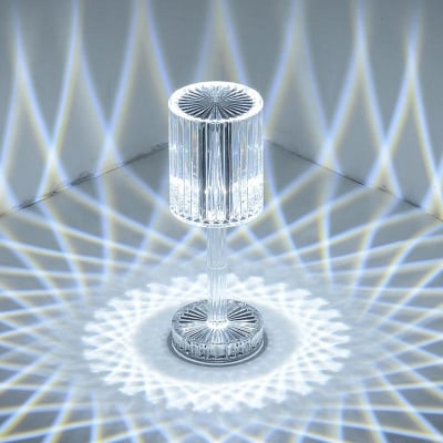 Picture of 16 Color USB Led Rechargeable Crystal Gatsby Diamond Table Lamp for Dining Table Bedroom Living Room Atmosphere Table Lamp Multicolor 