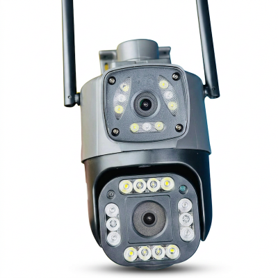 Picture of Dual Lens Ptz Ip Camera V380 Wi-Fi System Black 