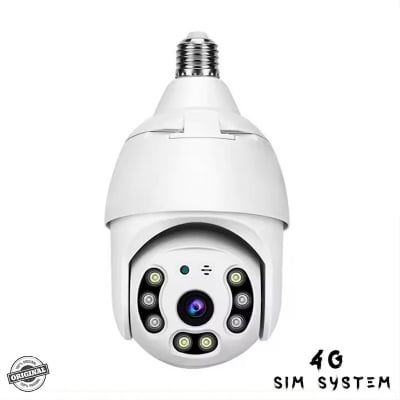Picture of 4G Sim System Outdoor Bulb Ip Camera White 