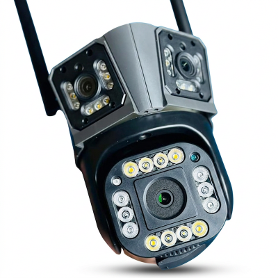Picture of Q40 3 Lens Outdoor 9mp PTZ Ip Camera 4G Black 