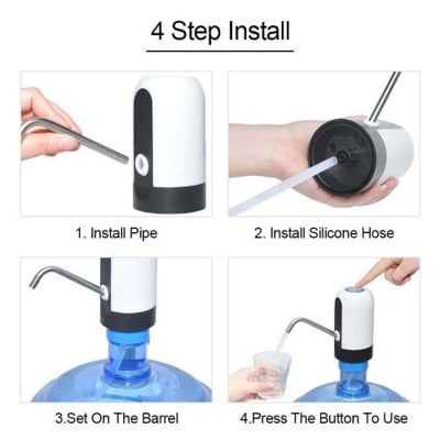 Picture of Automatic Bottle Water Pump Dispenser, Automatic Rechargeable Electric Water Dispenser, Water Bottle Pump, Automatic Water Dispenser, USB Charging Drinking Portable Electric Switch for Universal 3-5 Gallon Bottle For Outdoor, Home, Office. Multicolor 