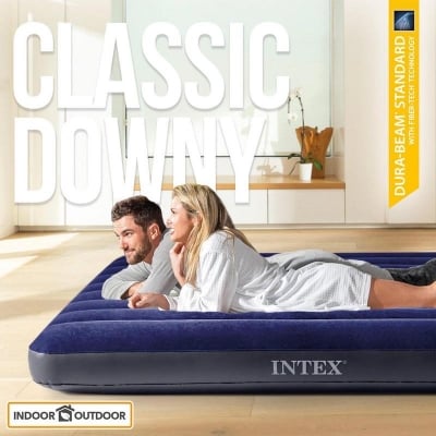 Picture of Enjoy Comfortable Sleep With Super Soft Intex Dura Beam Standard Intex 25Cm - Quality Air Mattress For A Good Night'S Rest Black 