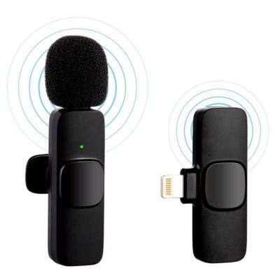 Picture of K9 Type C Jack Wireless Lavalier Microphone Lapel Mic Upgraded Plug-Play Auto-Syncs Mic For Vlogs Interview Youtubers (NO APP or Bluetooth Needed) Black 