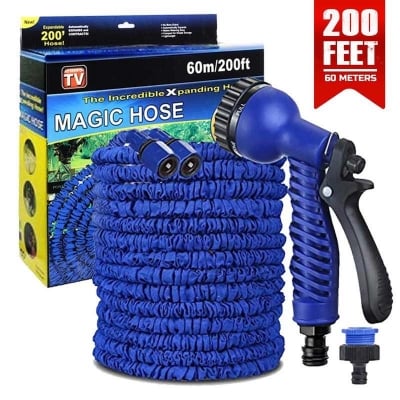 Picture of Garden Hose Expandable Magic Flexible Water Hose EU Hose Plastic Hoses Pipe With Spray Gun To Watering Car Wash Bike Wash Spray 200 ft / 60m  