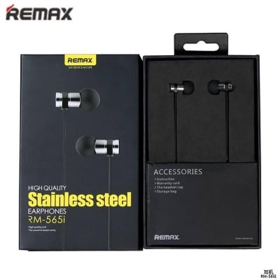 Picture of REMAX RM-565i Stainless Steel Stereo Earphone Black 