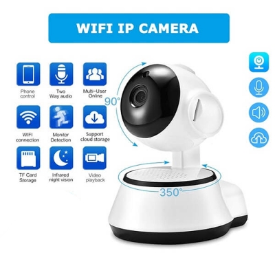 Picture of V380 smart doll IP Camera Wifi Mini 360 Degree CCTV Camera Two way audio Night Vision Alarm System Memory Slot Mobile Monitoring CNB247 White 64GB