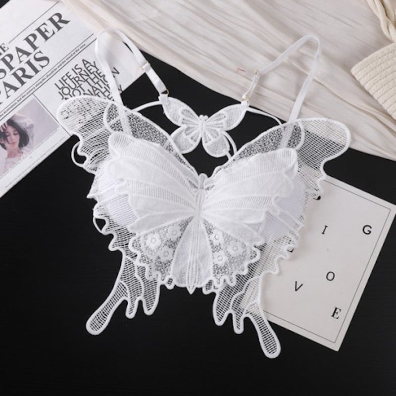 Picture of Crochet butterfly Lace Suspender Vest-Free Size