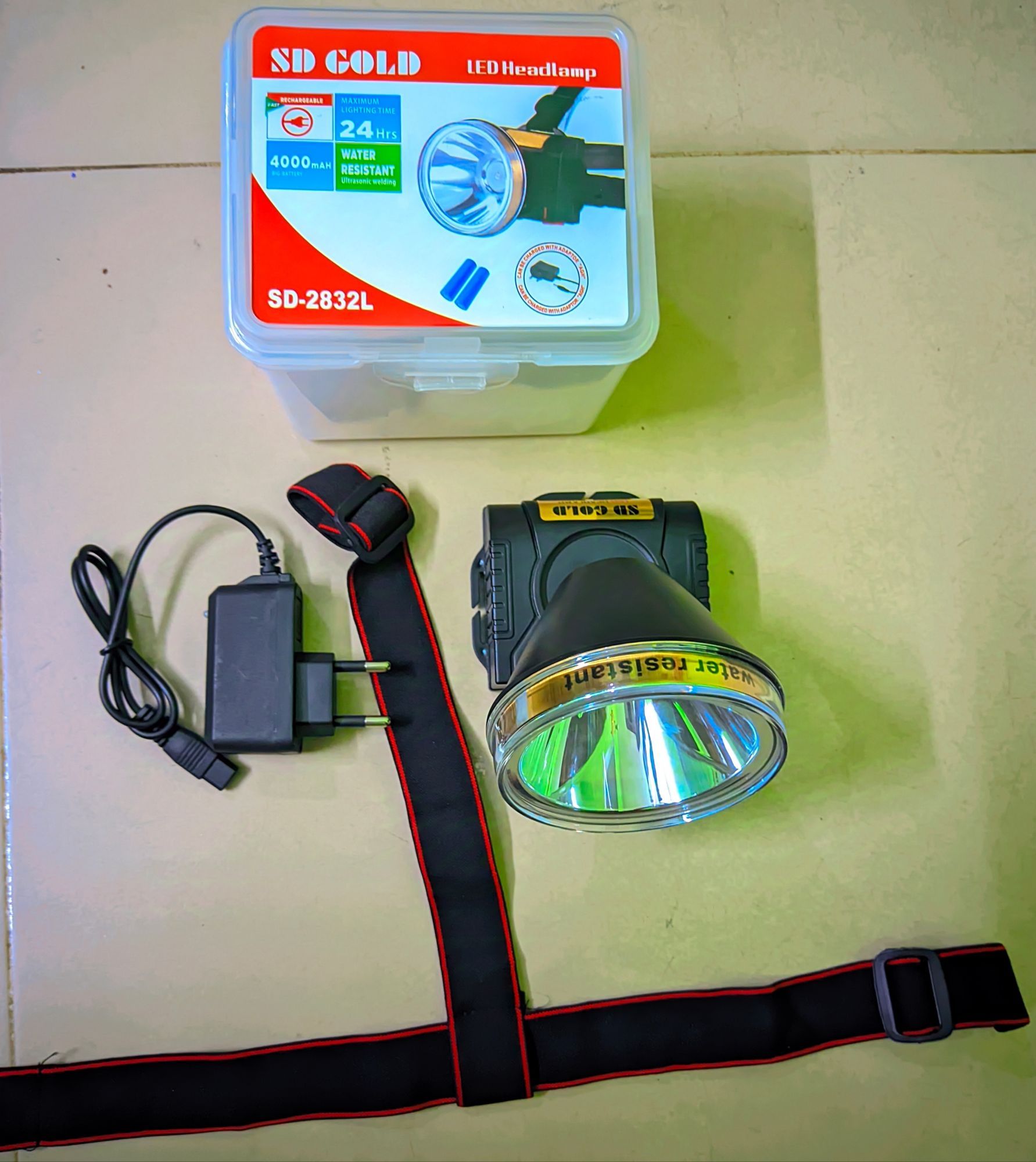 Picture of Ultra Bright Rechargeable LED Head Torch with Wide Beam Brown