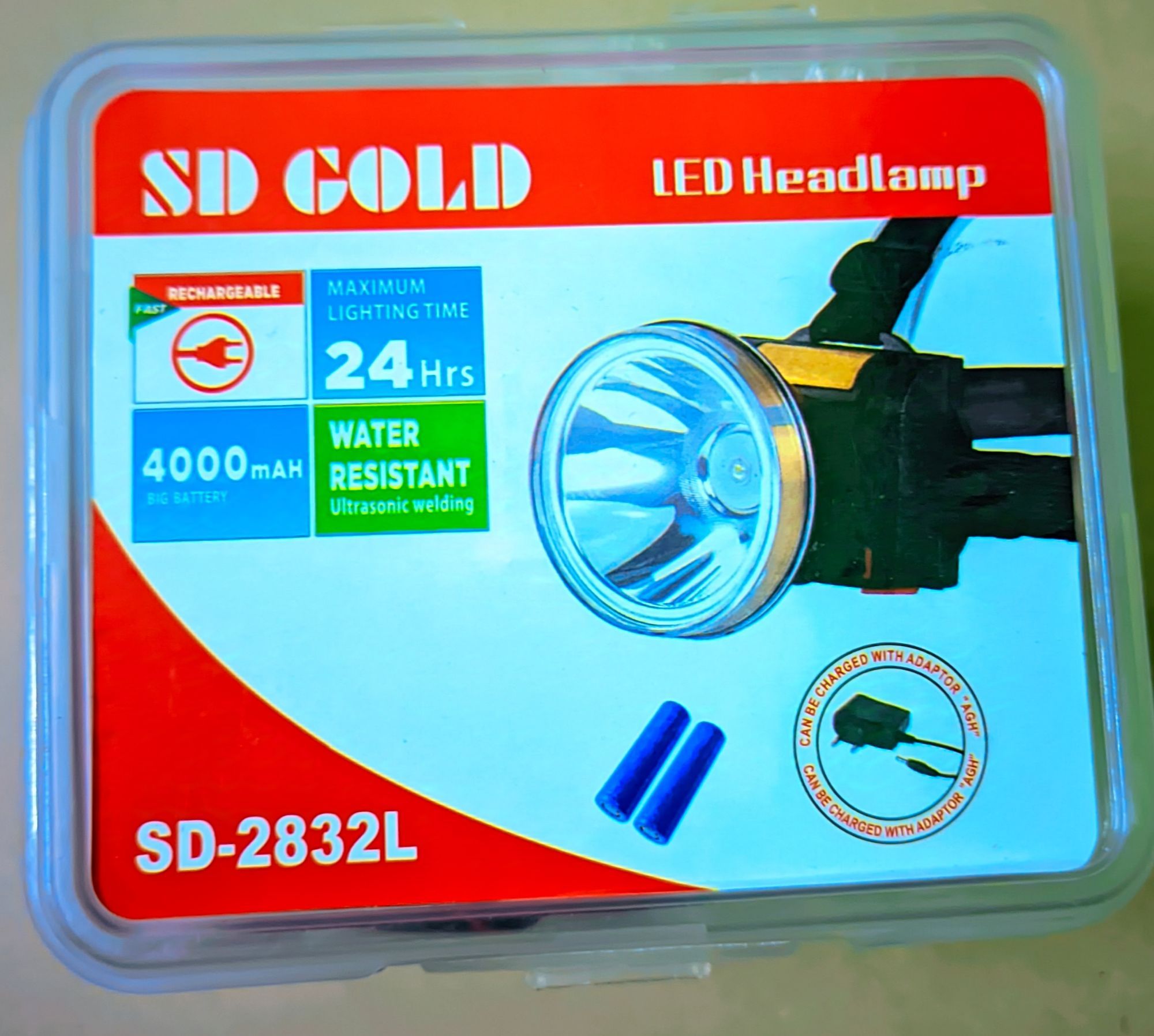 Picture of Ultra Bright Rechargeable LED Head Torch with Wide Beam Brown