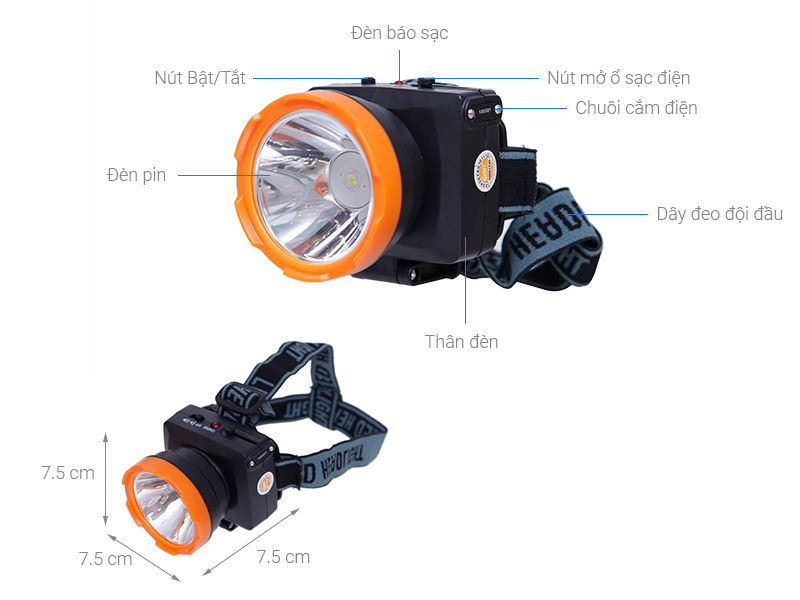 Picture of Rechargeable LED Head Torch for Jogging and Night Walks Black