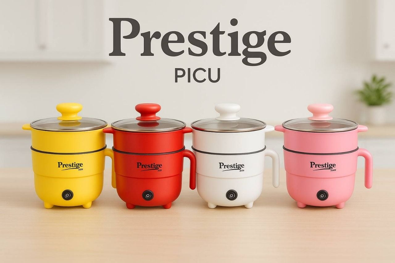 Picture of Prestige Electric Cooker 2L, Non Stick Pot, Free Spoon Multicolor