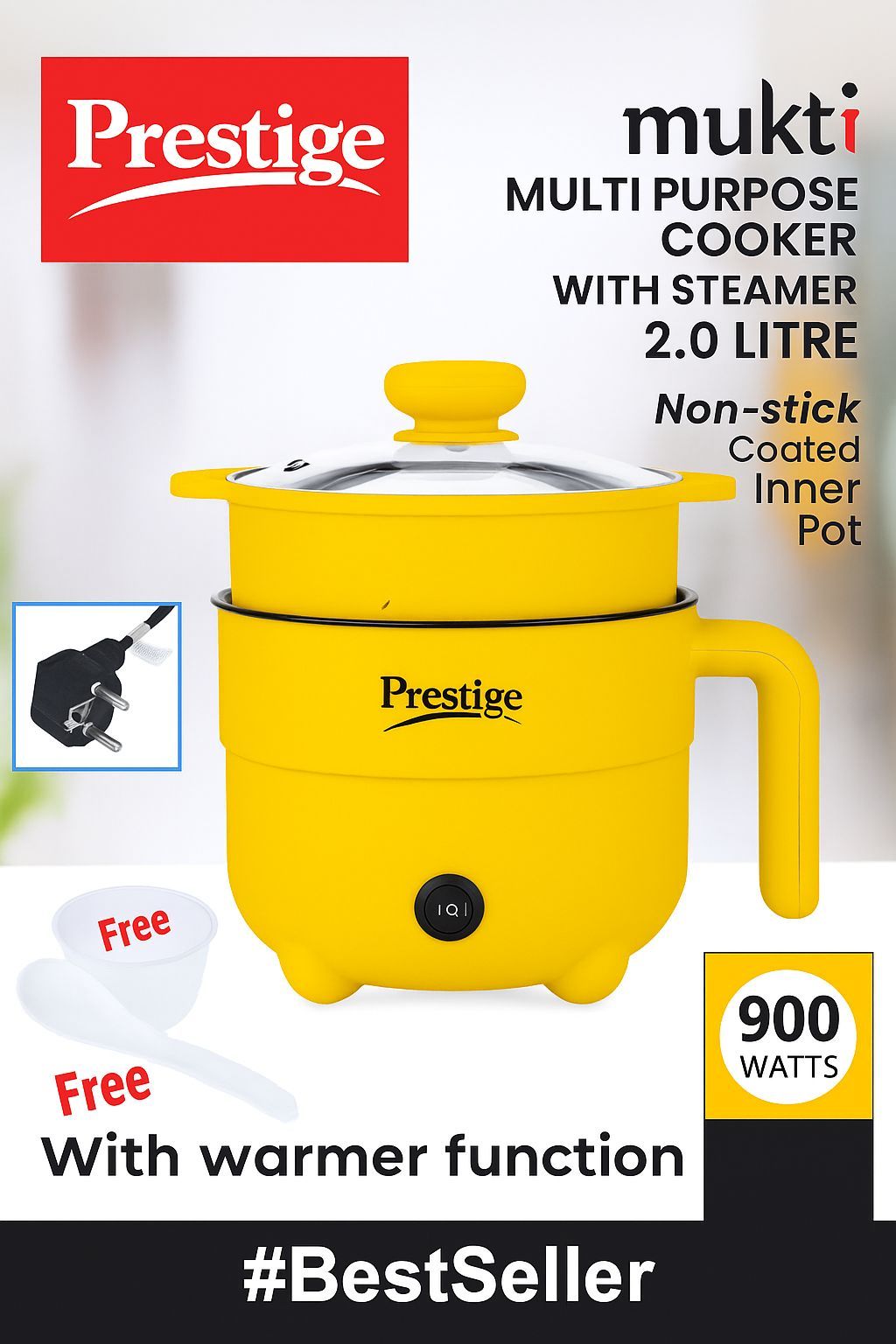 Picture of Prestige Multi Purpose Cooker 2L, Perfect for Dormitory Use Multicolor