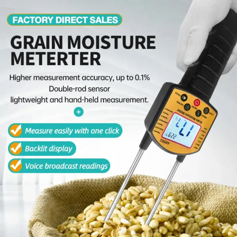 Picture of AR991 Grain Moisture Meter Grain Moisture Measurement AR991 Moisture Meter-Multicolor 