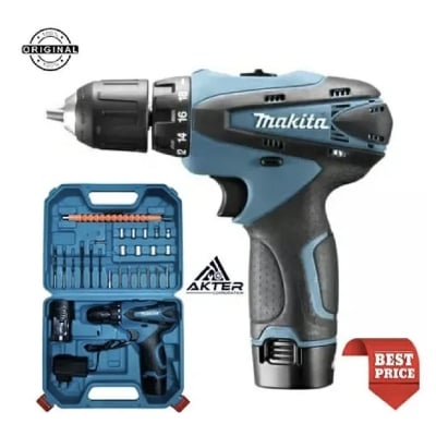Picture of Makita Cordless Drill Machine(12v) 23pcs materials - drill machine High Quality-Blue