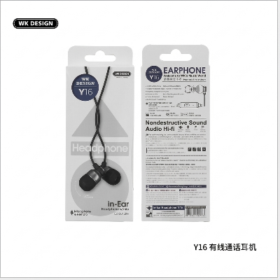 Picture of Remax WK Metal In-Ear Y16 Wired Music Headphone Earphone Black 