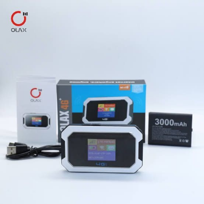 Picture of Olax MT 80 4G pocket 300 Mbps Sim Router with 3000 mh battary Display pocket router ( havy duty) - Multicolor