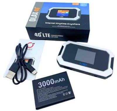 Picture of Olax MT 80 4G pocket 300 Mbps Sim Router with 3000 mh battary Display pocket router ( havy duty) - Multicolor