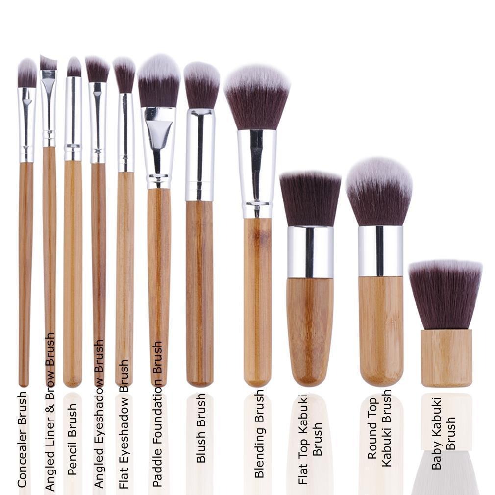 Picture of Professional Bamboo Makeup Brush Set - 11 Pcs - Brush Set