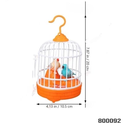 Picture of Rechargeable Electric Chirping Birds Birdcage Voice Control Talking Birds Toy - Multicolor