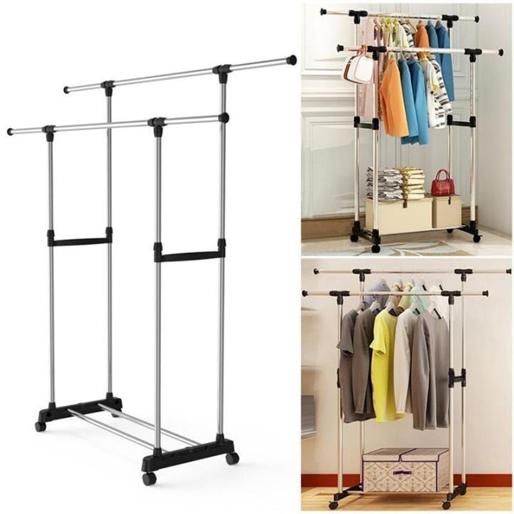Picture of Double Pole Cloth Rack – Heavy-Duty, Adjustable and Space-Saving For Home, Laundry and Bedroom Use