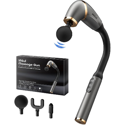 Picture of SEAHELTON Massage Gun With Extension Handle, Percussion Massage Gun For Pain Relief, Deep Tissue Handheld Muscle Massager For Body Pain Relief