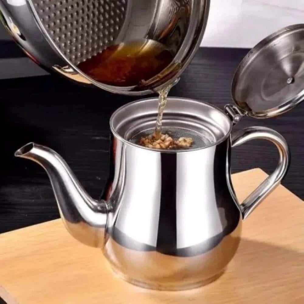 Picture of 24 oz Stainless Steel Oil Strainer Pot Container Jug Storage Can With Filter Cooking Oil Pot Kitchen Large Capacity