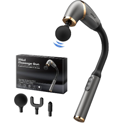 Picture of SEAHELTON Massage Gun With Extension Handle, Percussion Massage Gun For Pain Relief, Deep Tissue Handheld Muscle Massager For Body Pain Relief