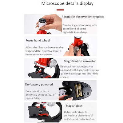 Picture of 1200 Times Microscope Toys Primary School Biological Science Experiment Equipment Kids Educational Toys Microscope Kit