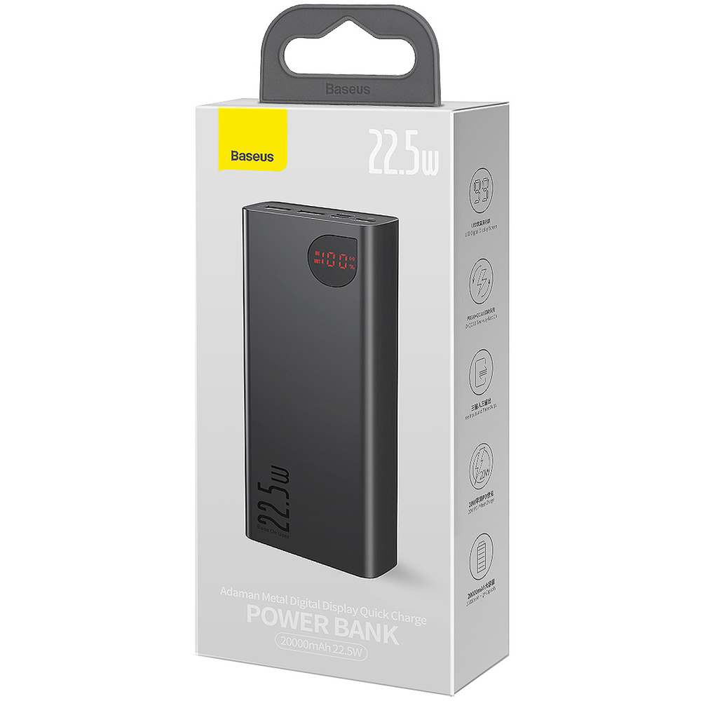Picture of Baseus Adaman Metal Digital Display Quick Charge Power Bank - 20000mAh 22.5W - PPAD000101
