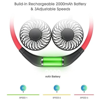 Picture of Portable USB Rechargeable Neck Fan