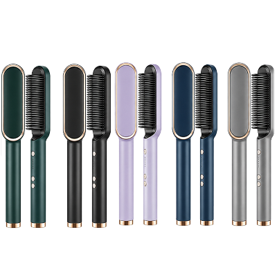 Picture of Professional 2 in 1 Hair Straightener Brush - Electric Hot Comb for Salon-Style Results - FH909