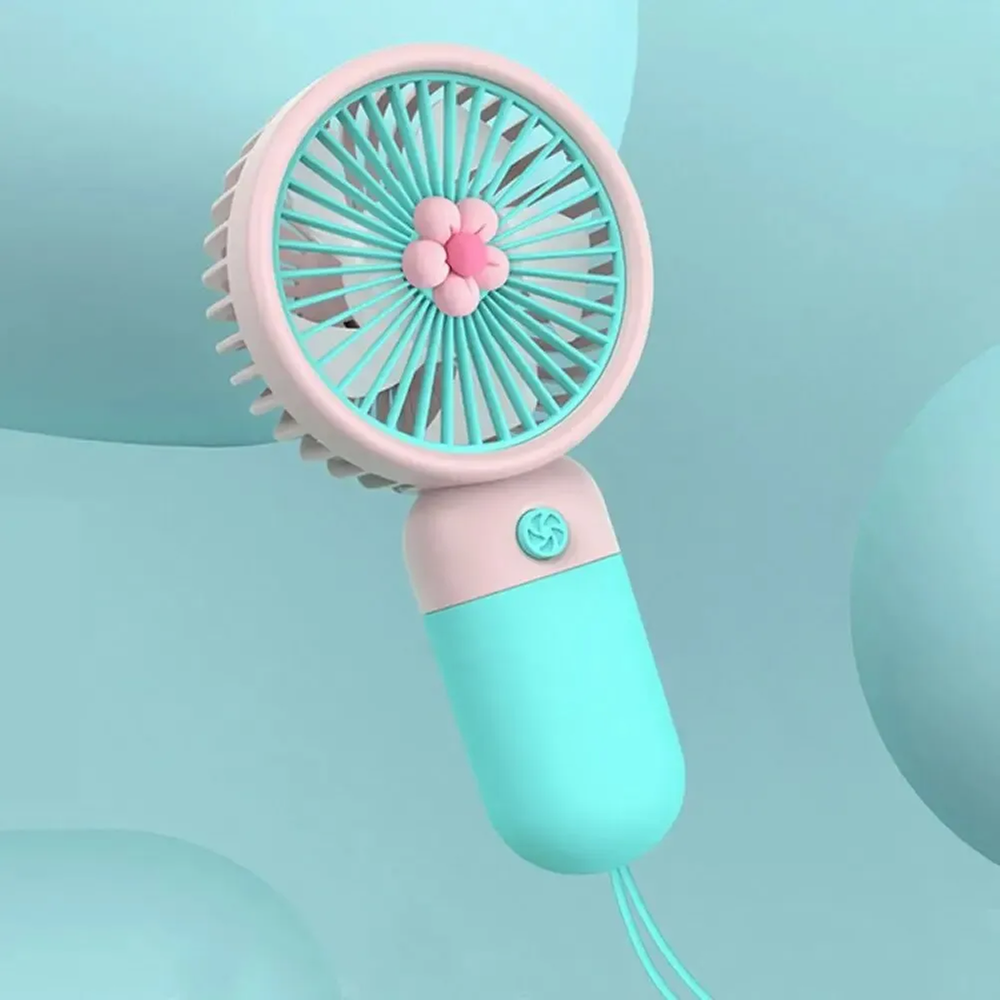 Picture of Portable Mini Fan Strong Wind Fashion Fan Rechargeable Cute Mini Fan Hand Fan Handheld Fan Summer Supplies 1 Pcs