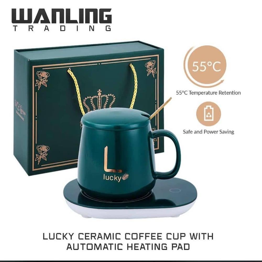 Picture of Lucky Ceramic Coffee Cup Warm 55°C Degree Heating With Cover
