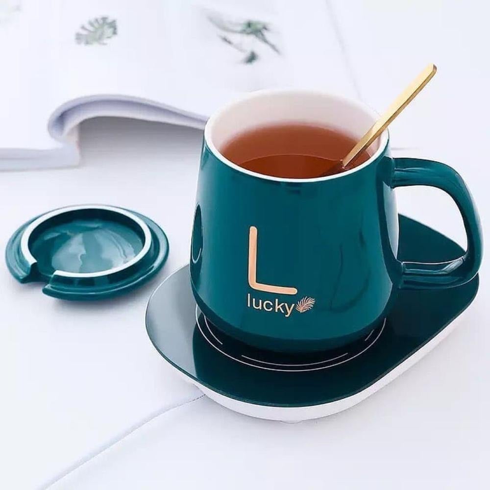 Picture of Lucky Ceramic Coffee Cup Warm 55°C Degree Heating With Cover
