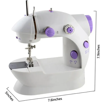 Picture of Portable Mini Sewing Machine with Foot Pedal and Adapter - White