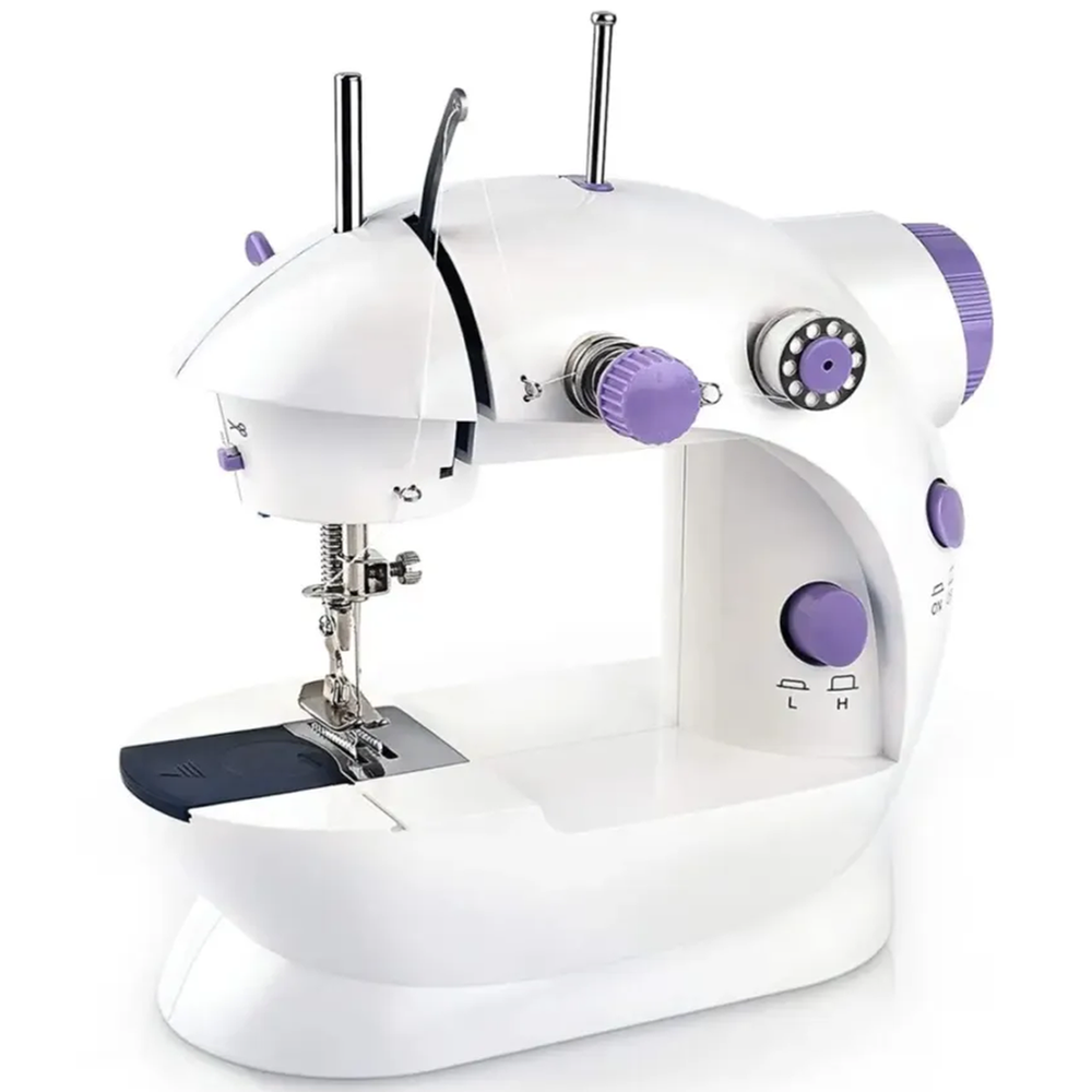 Picture of Portable Mini Sewing Machine with Foot Pedal and Adapter - White