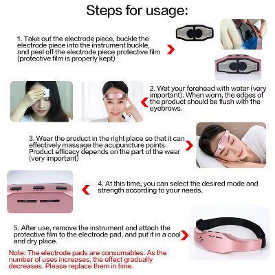 Picture of Electric Headache and Migraine Relief Head Massager Insomnia Therapy Release Stress Sleep Monitor Relax Health Care Sleeping Device