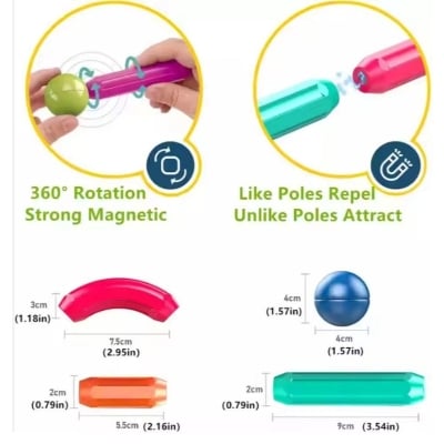 Picture of 3D Building Magnetic Sticks 42 Pcs