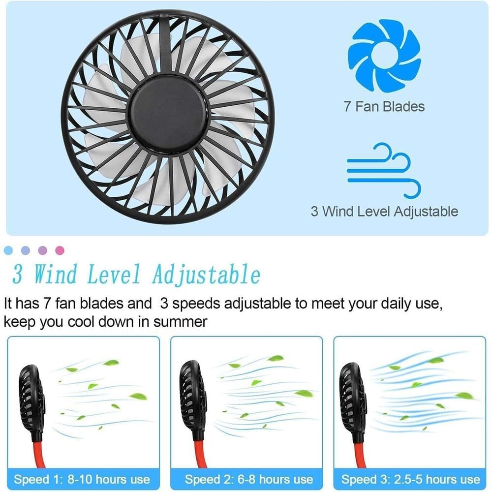 Picture of Portable USB Rechargeable Neck Fan