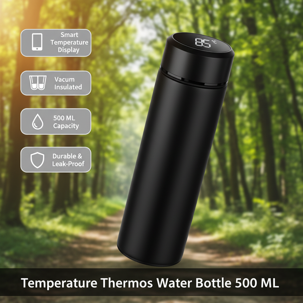 Picture of Temperature Thermos Water Bottle with Temperature Display Vacuum Flask Smart Temperature Water Traveling Bottle 500 ML