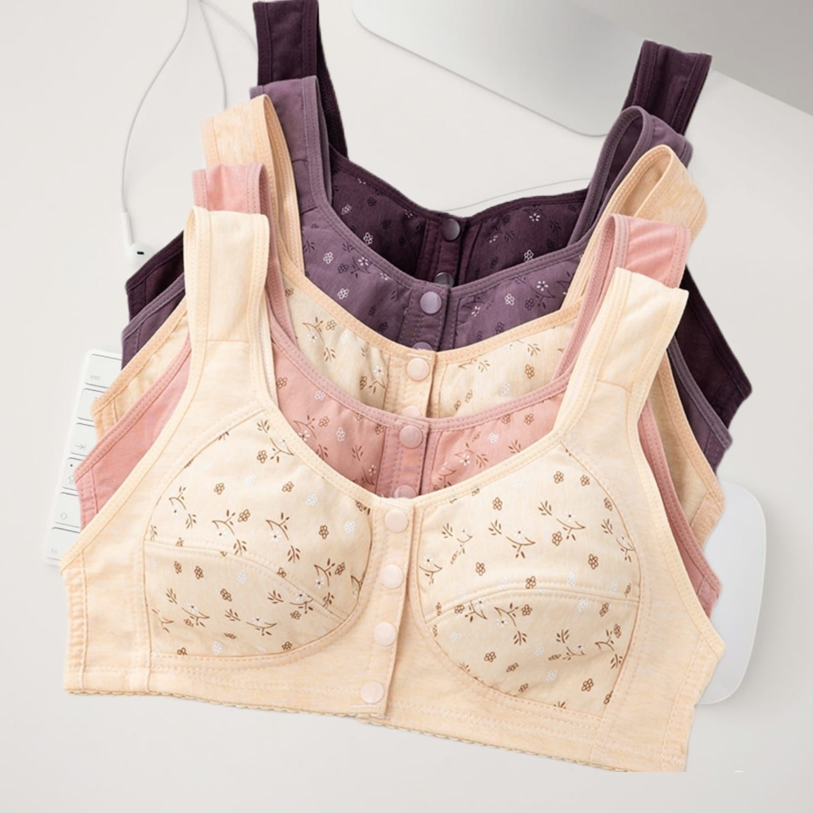 Picture of China Front Button Snap Bra For Women  Multicolor